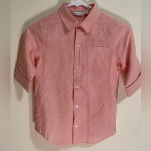 Janie and Jack Pink Button Down Shirt with Classic Collar